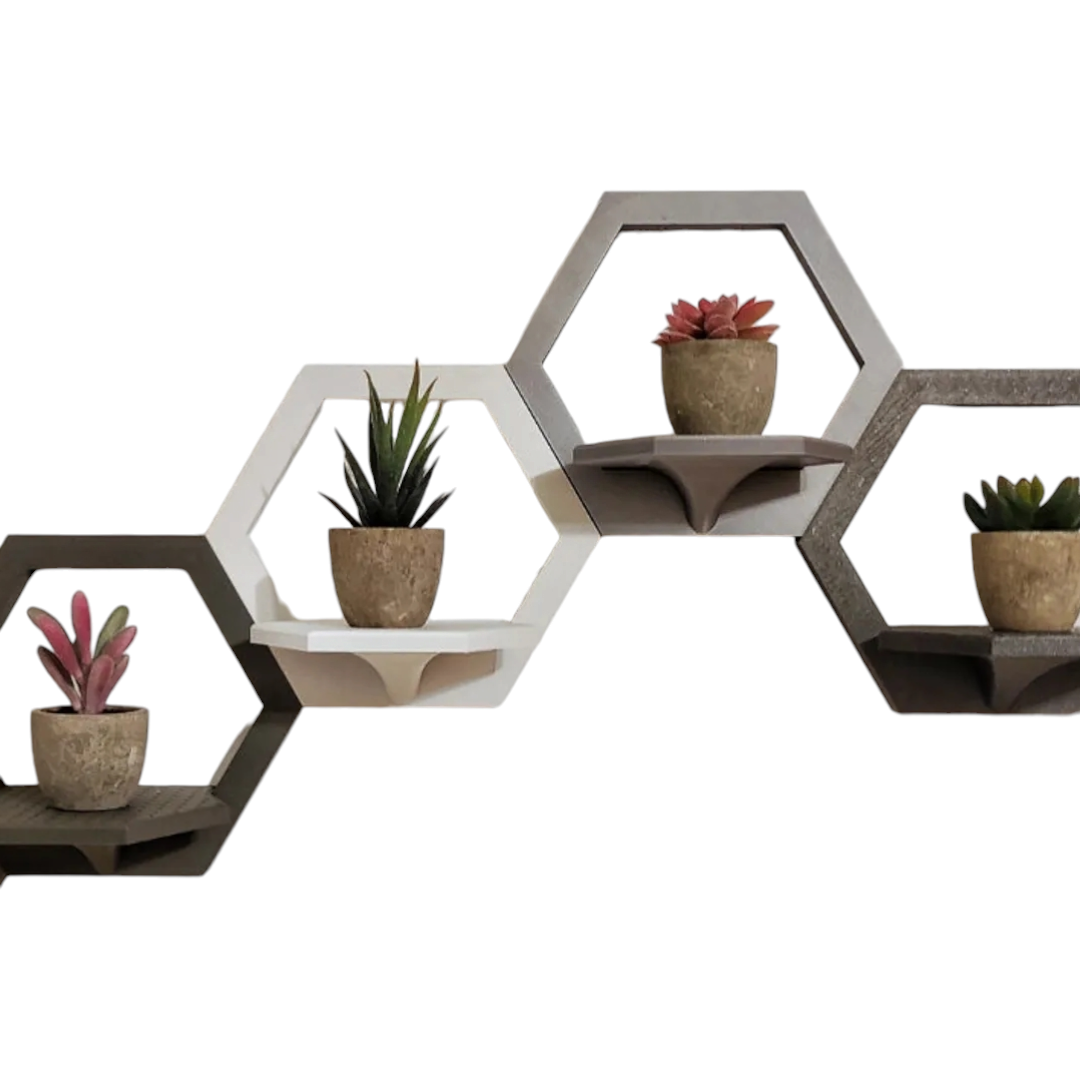 Estante Hexagonal Modular de Pared