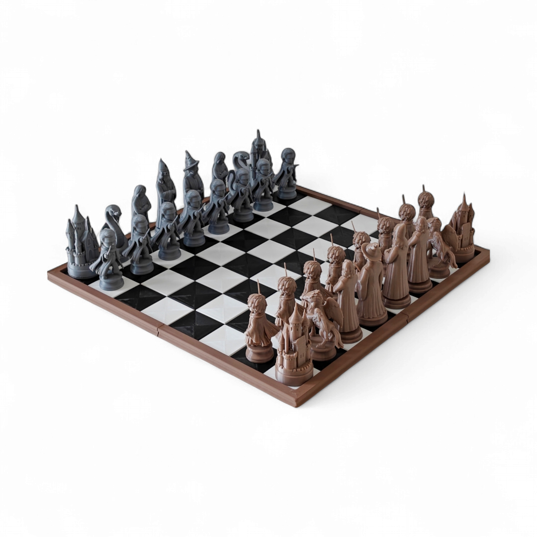 Ajedrez Temático "Duelo De Magos" - Set Completo Con Caja