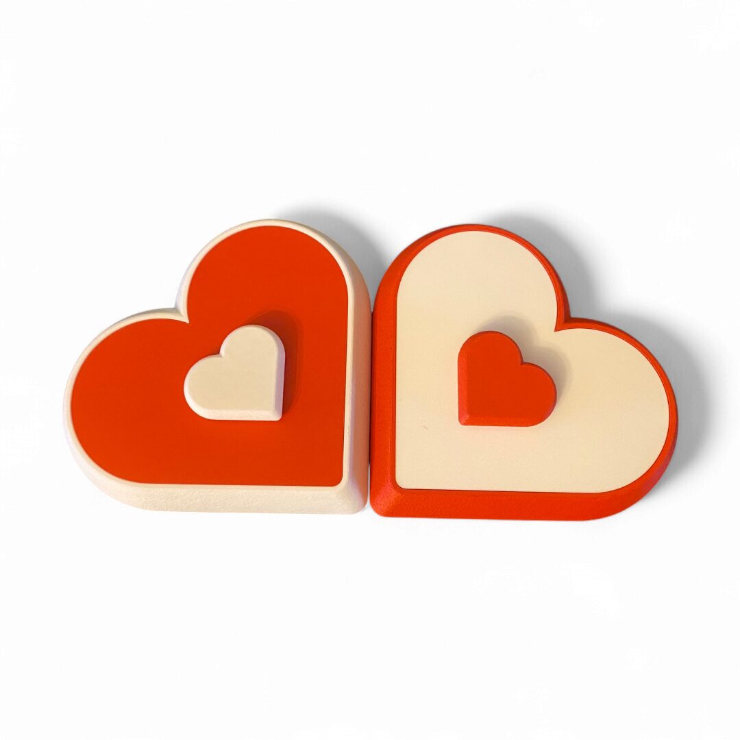 Caja de Regalo Corazón Bicolor