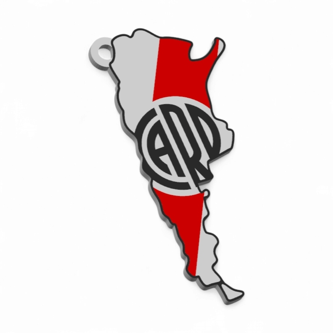 Llavero River Plate Silueta Argentina