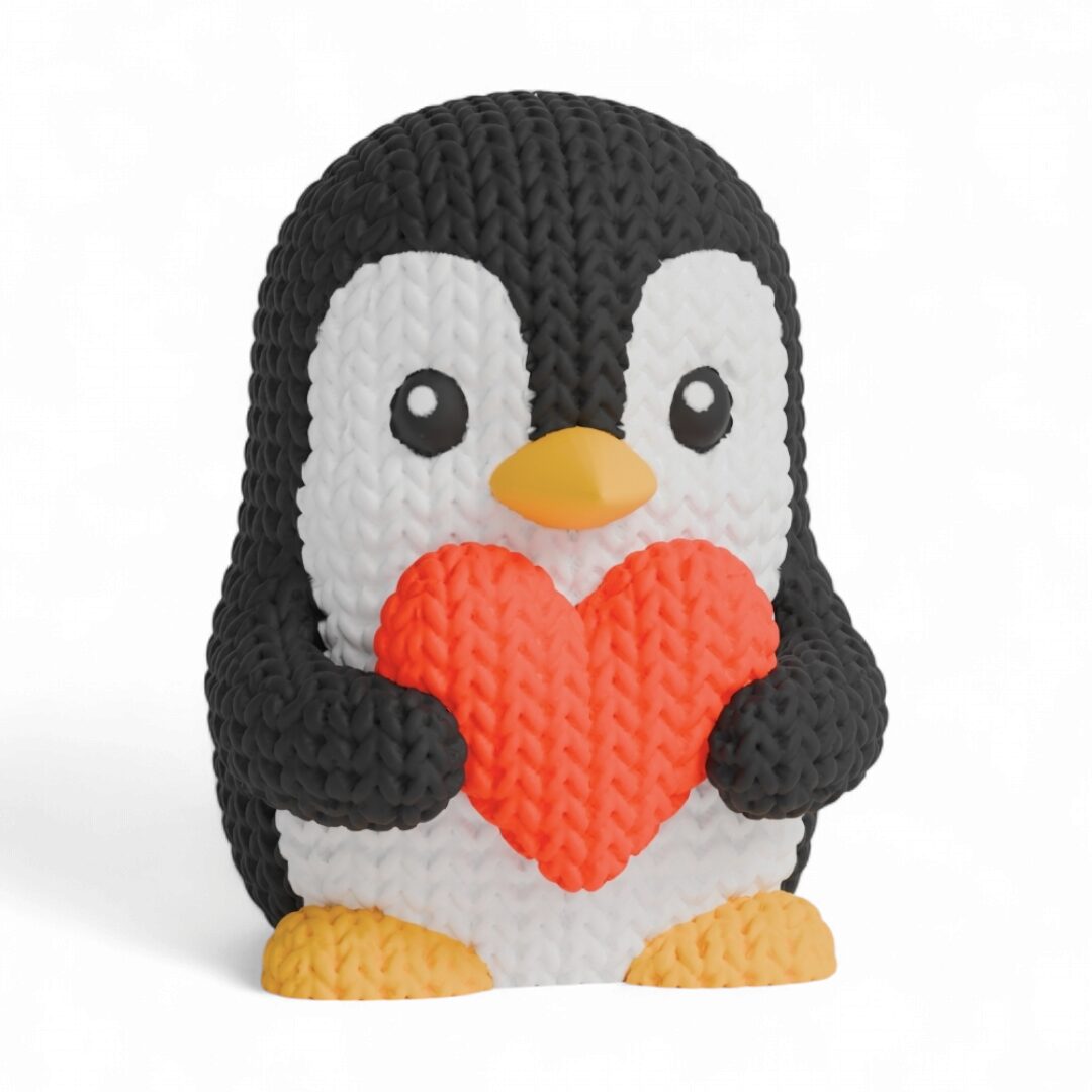 Figura "Pingüino Crochet con Corazon"
