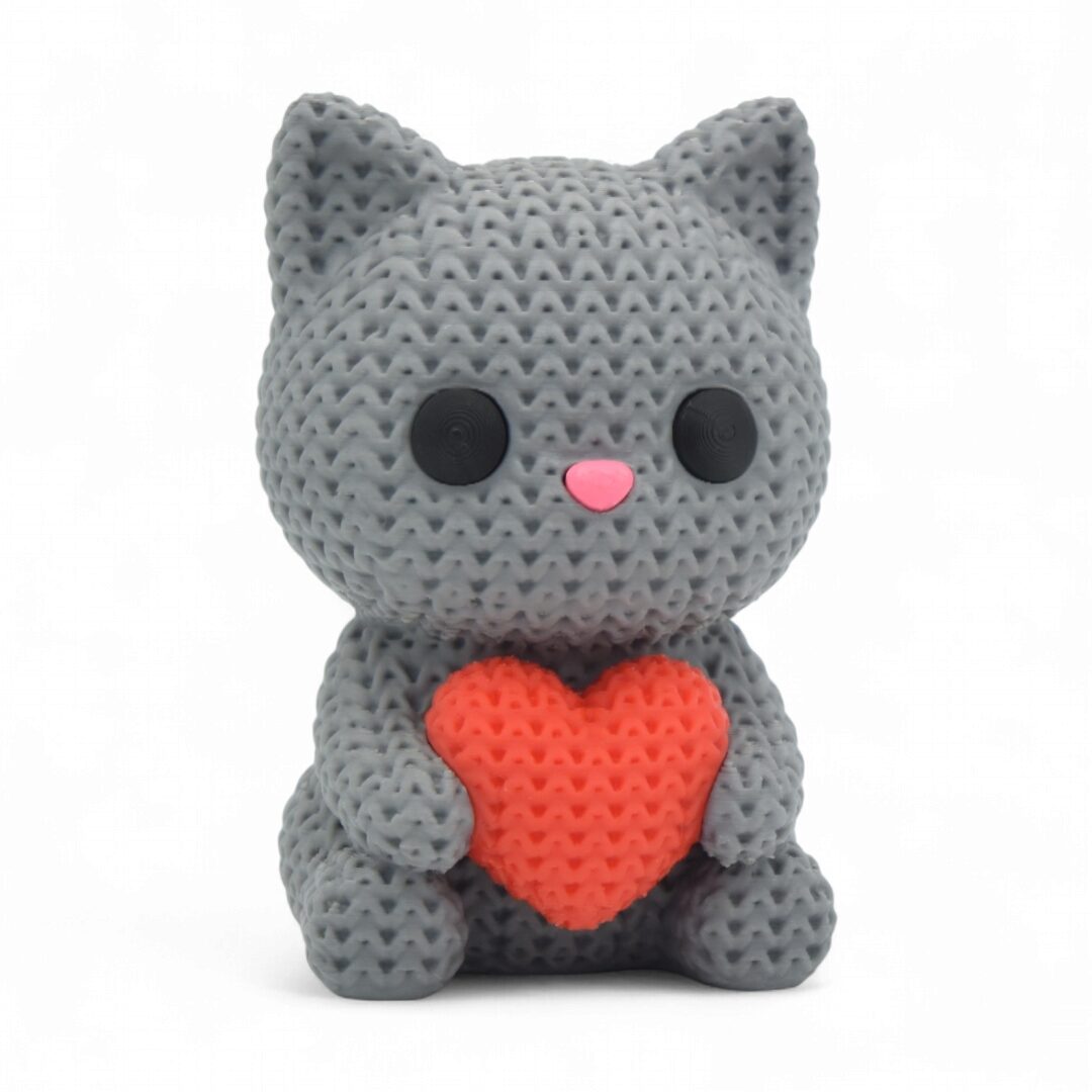 Figura "Gato Crochet con Corazon"