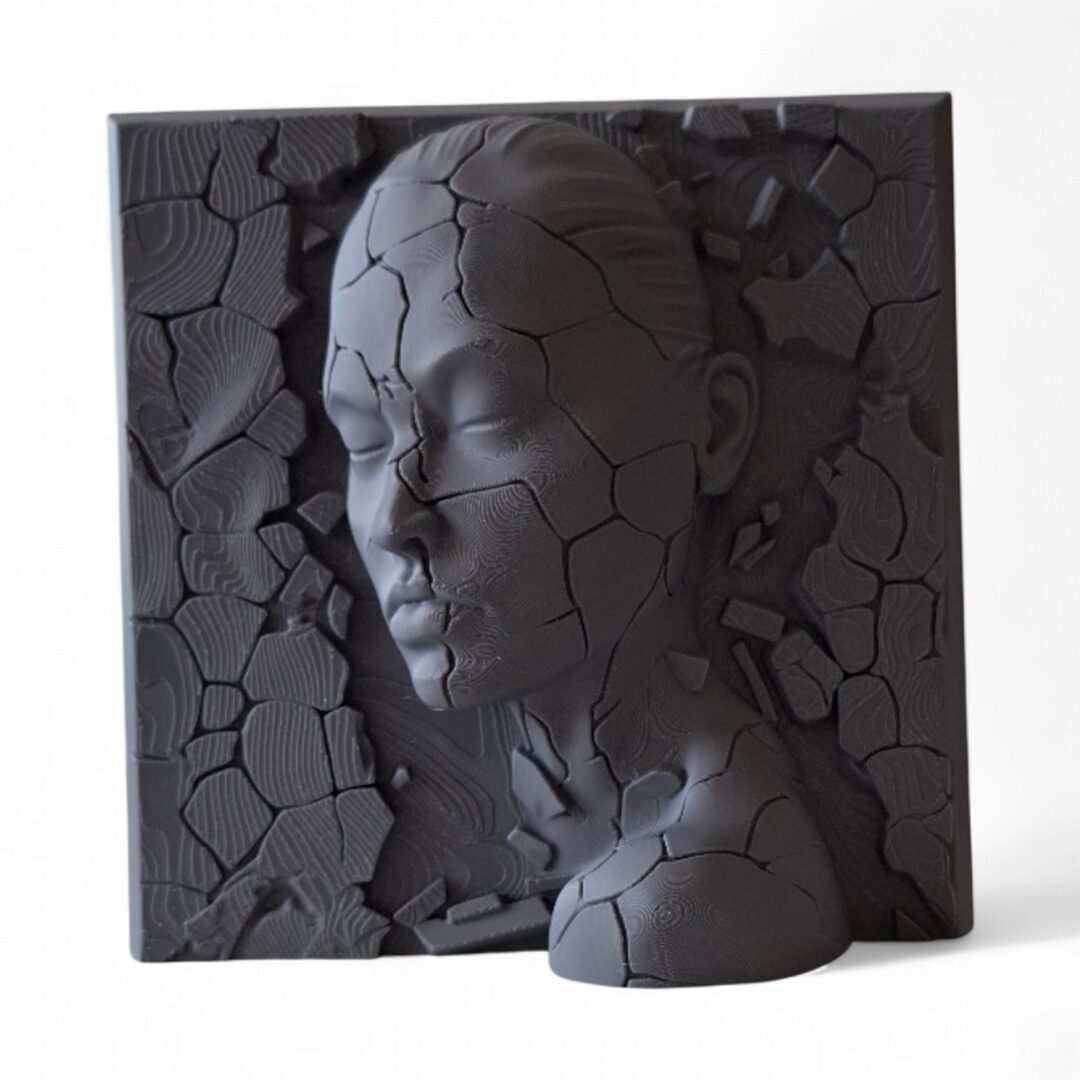 Cuadro Relieve Rostro Agrietado