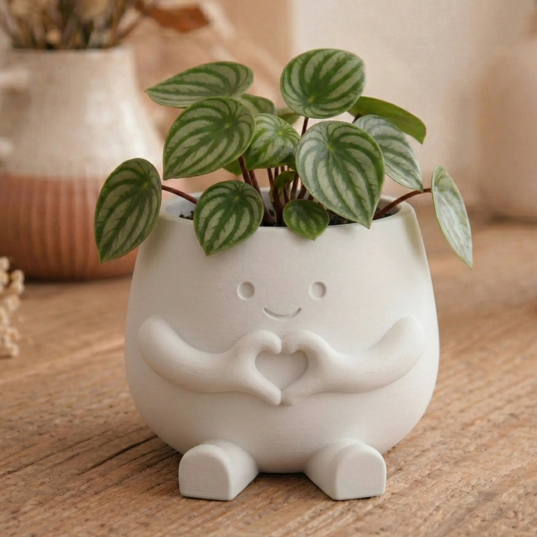Maceta Decorativa "Manos en Corazón"